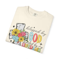 Blessed by God, Spoiled by Husband, Protect by Both - Comfort Colors | Trendy Women's T-Shirt. Direct to Garment. Printed & Shipped in the USA. Unisex Sizes.