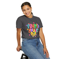 Coquette Fourth Grade Pencil Bow - Comfort Colors | Trendy Women's T-Shirt. Direct to Garment. Printed & Shipped in the USA. Unisex Sizes.