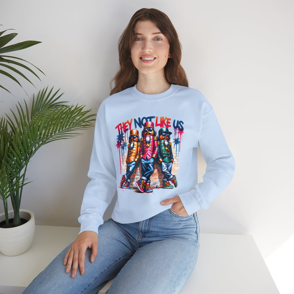 They Not Like Us Nutcracker Trio Christmas – Gildan Heavy Blend | Trendy Women’s and Men's Soft Sweatshirt. Direct to Garment. Printed & Shipped in the USA. Unisex Sizes.
