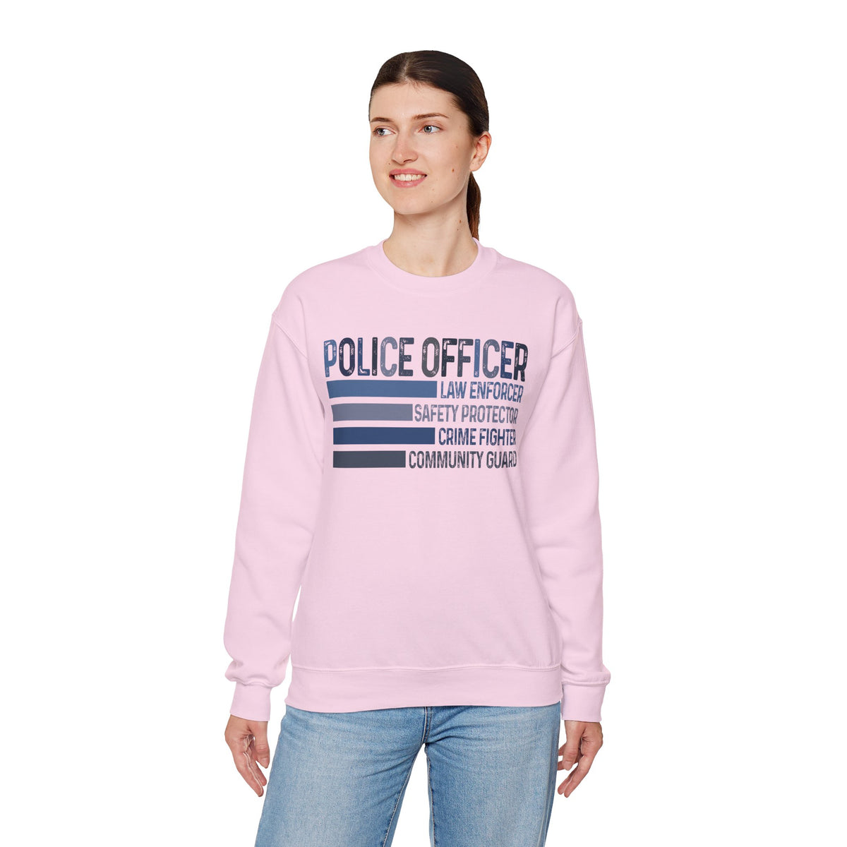 Police Officer - Description – Gildan Heavy Blend | Trendy Men's and Women’s Soft Sweatshirt. Direct to Garment. Printed & Shipped in the USA. Unisex Sizes.