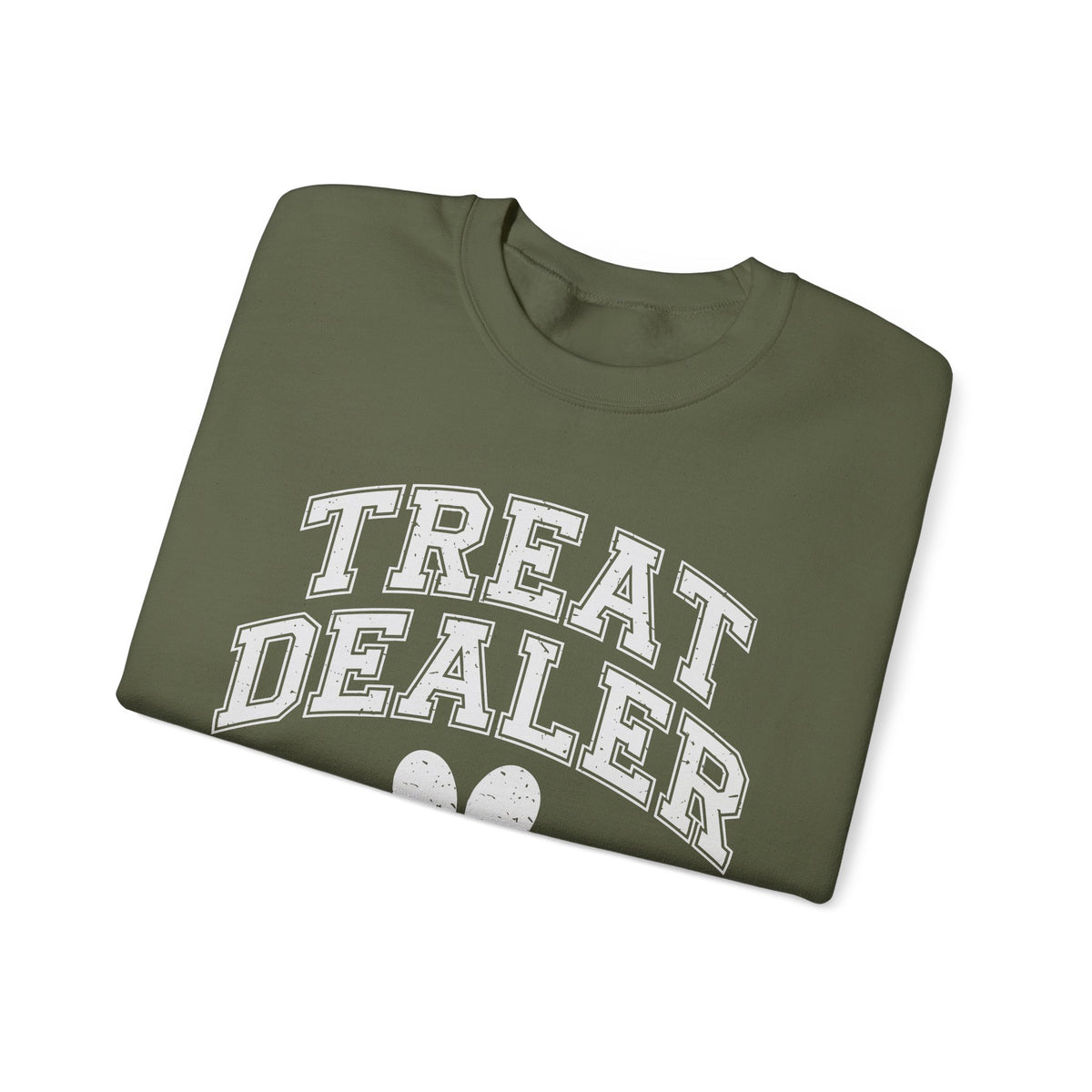 Treat Dealer, Dog Lover – Gildan Heavy Blend | Trendy Men's and Women’s Soft Sweatshirt. Direct to Garment. Printed & Shipped in the USA. Unisex Sizes.