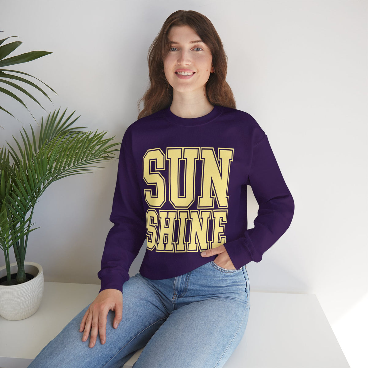 Sunshine – Gildan Heavy Blend | Trendy Women’s Soft Sweatshirt. Direct to Garment. Printed & Shipped in the USA. Unisex Sizes.