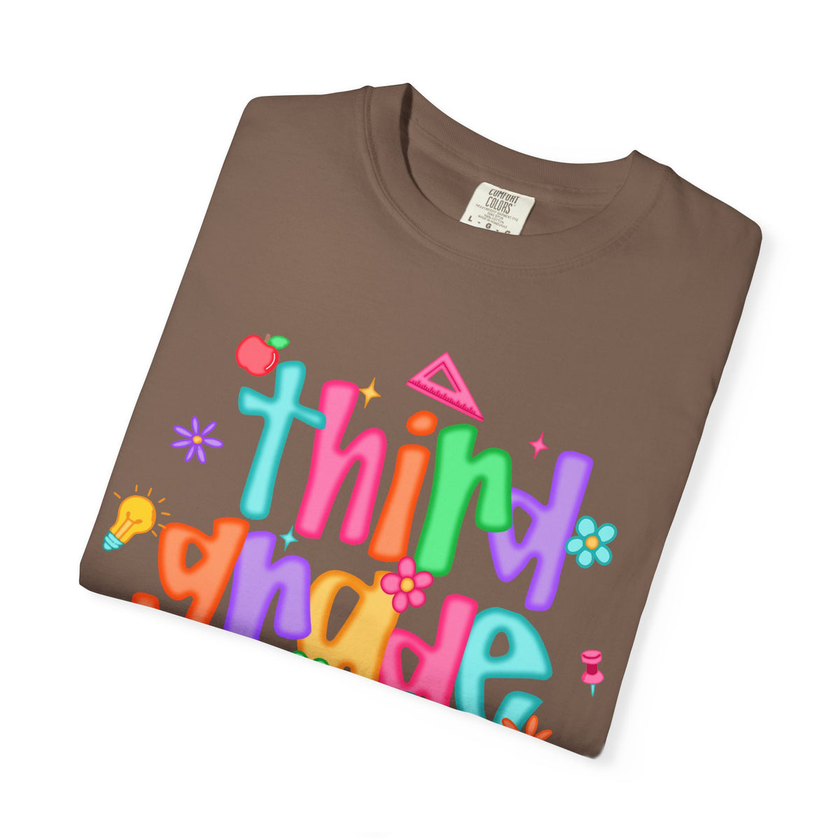 Coquette Third Grade Pencil Bow - Comfort Colors | Trendy Women's T-Shirt. Direct to Garment. Printed & Shipped in the USA. Unisex Sizes.