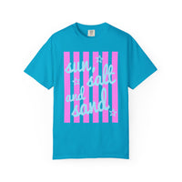 Sun, Salt and Sand - Comfort Colors | Trendy Women's T-Shirt. Direct to Garment. Printed & Shipped in the USA. Unisex Sizes.