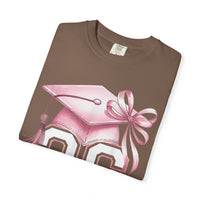 Pink Coquette, Class of 2026 Graduation Cap - Comfort Colors | Trendy Women's T-Shirt. Direct to Garment. Printed & Shipped in the USA. Unisex Sizes.