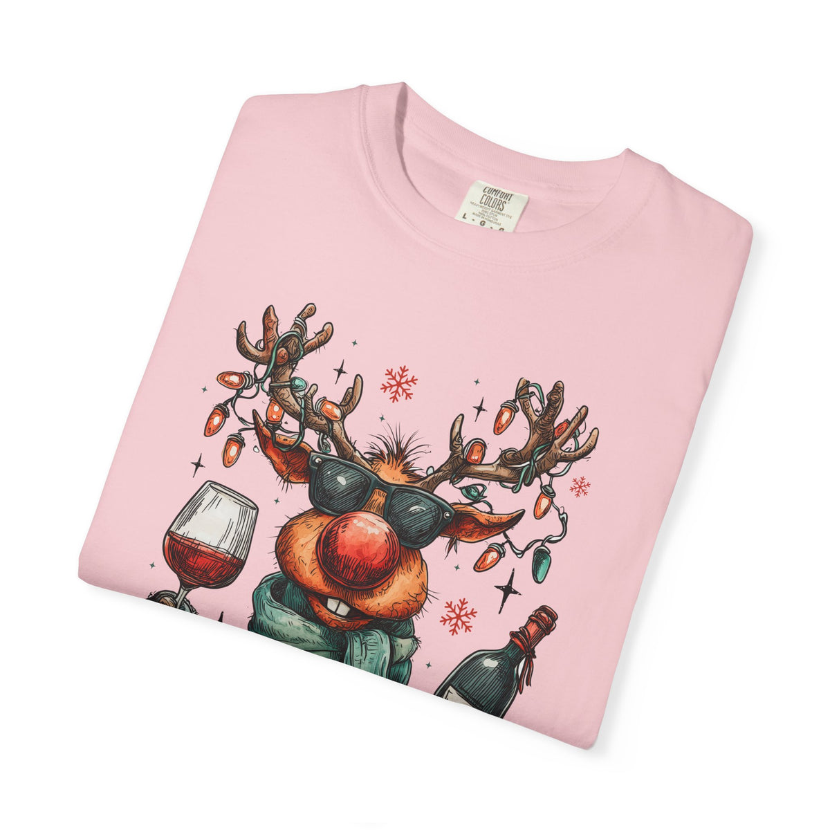 Merry & Mischievous Reindeer - Comfort Colors | Trendy Women's and Men's T-Shirt. Direct to Garment. Printed & Shipped in the USA. Unisex Sizes.