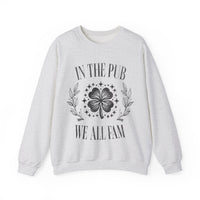 In the Pub We All Fam, Vintage – Gildan Heavy Blend | Trendy Women’s and Men's Soft Sweatshirt. Direct to Garment. Printed & Shipped in the USA. Unisex Sizes.