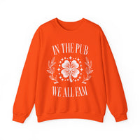 In the Pub We All Fam, Vintage – Gildan Heavy Blend | Trendy Women’s and Men's Soft Sweatshirt. Direct to Garment. Printed & Shipped in the USA. Unisex Sizes.