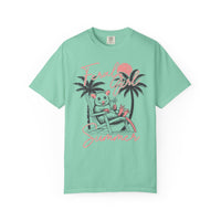 Feral Girl Summer, Possum on a Beach - Comfort Colors | Trendy Women's T-Shirt. Direct to Garment. Printed & Shipped in the USA. Unisex Sizes.