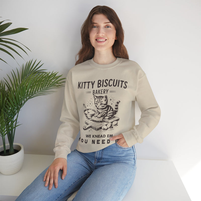Kitty Biscuits Bakery – Gildan Heavy Blend | Trendy Women’s and Men's Soft Sweatshirt. Direct to Garment. Printed & Shipped in the USA. Unisex Sizes.