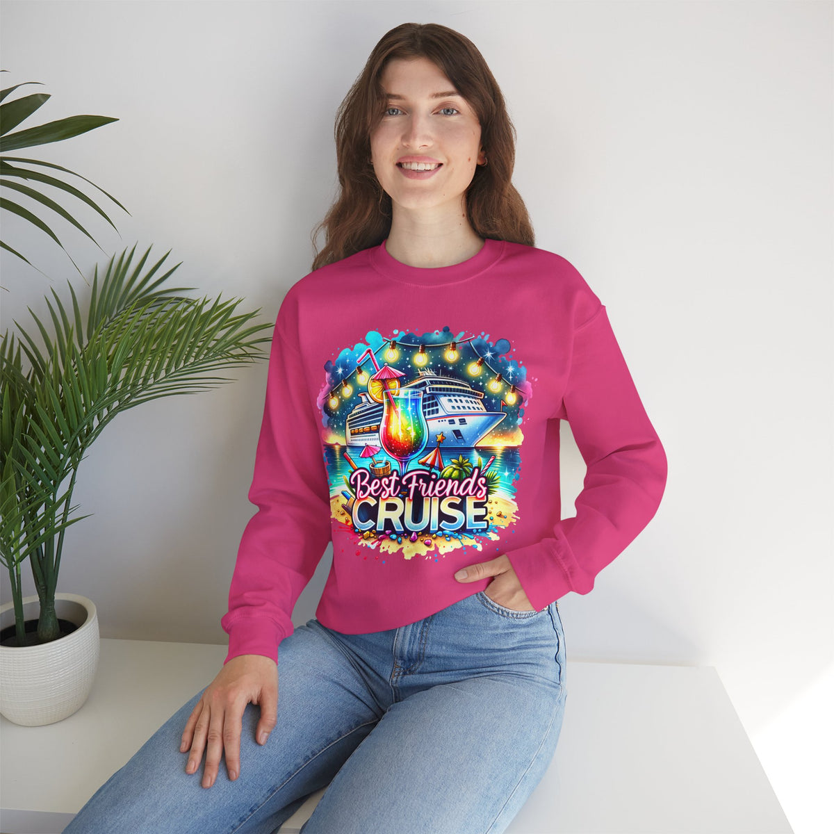 Best Friends Cruise – Gildan Heavy Blend | Trendy Women’s Soft Sweatshirt. Direct to Garment. Printed & Shipped in the USA. Unisex Sizes.