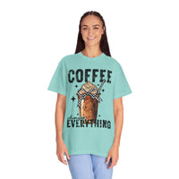 Coffee Changes Everything, Iced Coffee, Coffee Lovers - Comfort Colors | Trendy Women's T-Shirt. Direct to Garment. Printed & Shipped in the USA. Unisex Sizes.