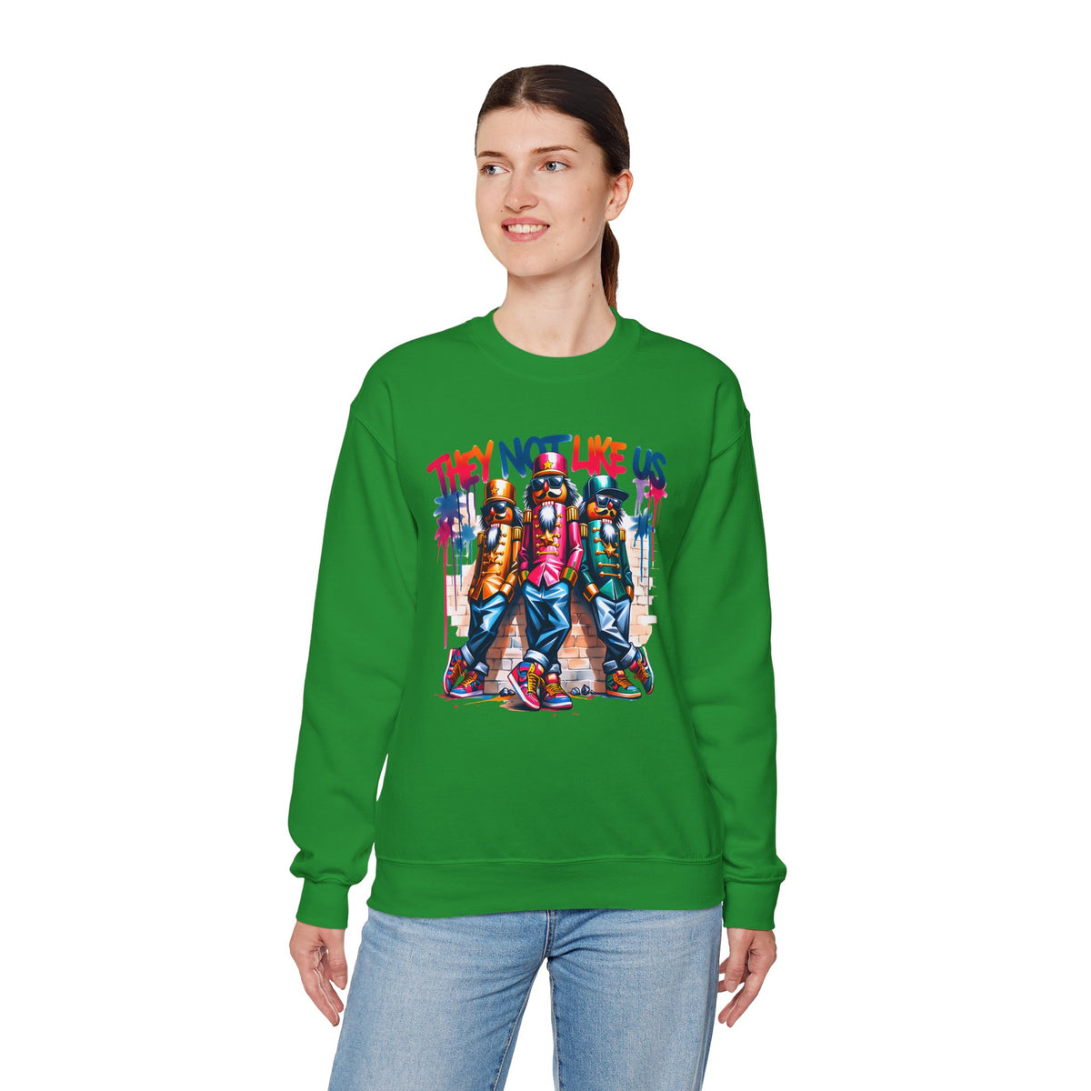 They Not Like Us Nutcracker Trio Christmas – Gildan Heavy Blend | Trendy Women’s and Men's Soft Sweatshirt. Direct to Garment. Printed & Shipped in the USA. Unisex Sizes.