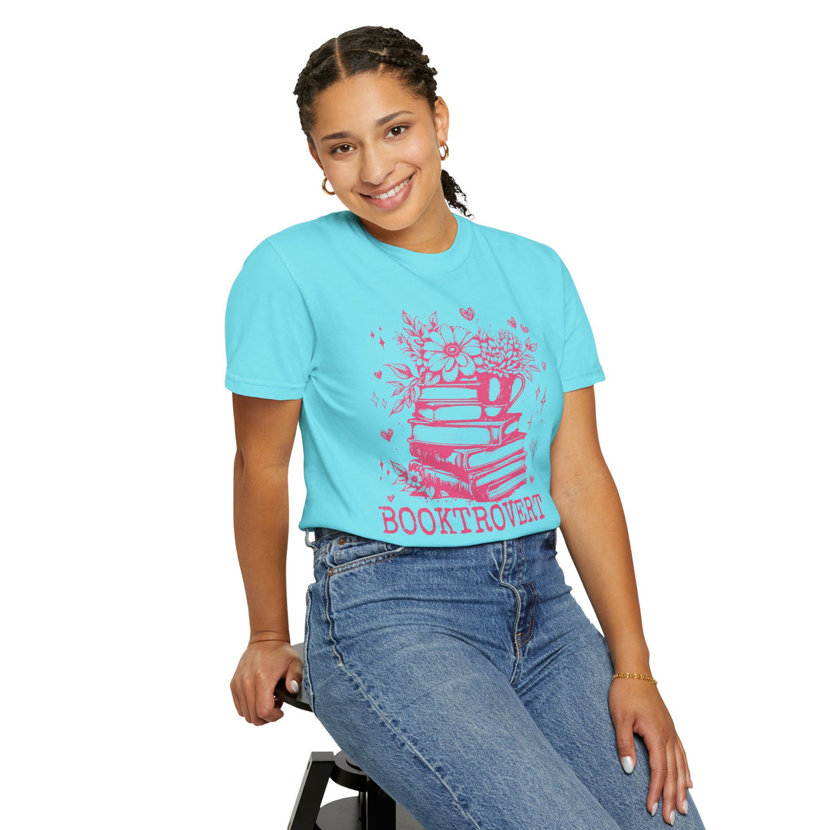 Booktrovert - Comfort Colors | Trendy Women's T-Shirt. Direct to Garment. Printed & Shipped in the USA. Unisex Sizes.