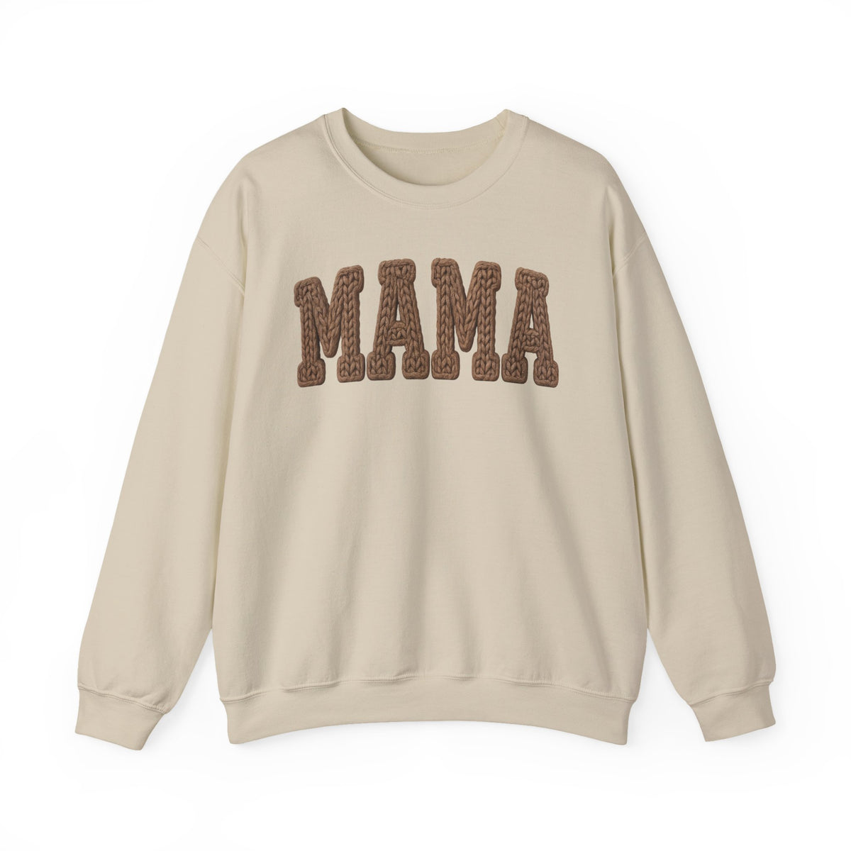 Mama, Faux Knit – Gildan Heavy Blend | Trendy Women’s Soft Sweatshirt. Direct to Garment. Printed & Shipped in the USA. Unisex Sizes.
