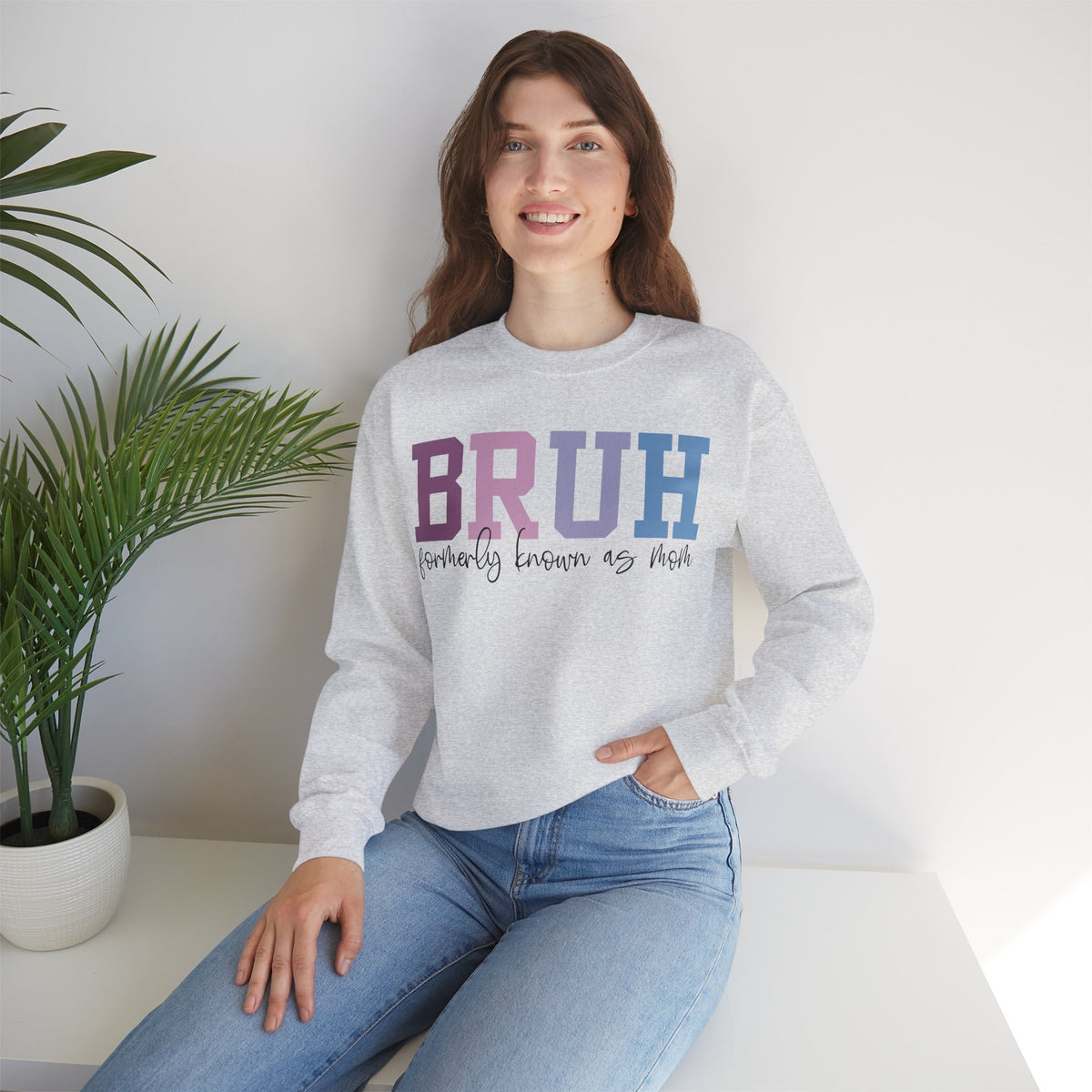 BRUH Formerly Known As Mom – Gildan Heavy Blend | Trendy Women’s Soft Sweatshirt. Direct to Garment. Printed & Shipped in the USA. Unisex Sizes.