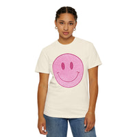 Faux Glitter Smiley - Comfort Colors | Trendy Women's T-Shirt. Direct to Garment. Printed & Shipped in the USA. Unisex Sizes.