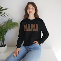 Mama, Faux Knit – Gildan Heavy Blend | Trendy Women’s Soft Sweatshirt. Direct to Garment. Printed & Shipped in the USA. Unisex Sizes.