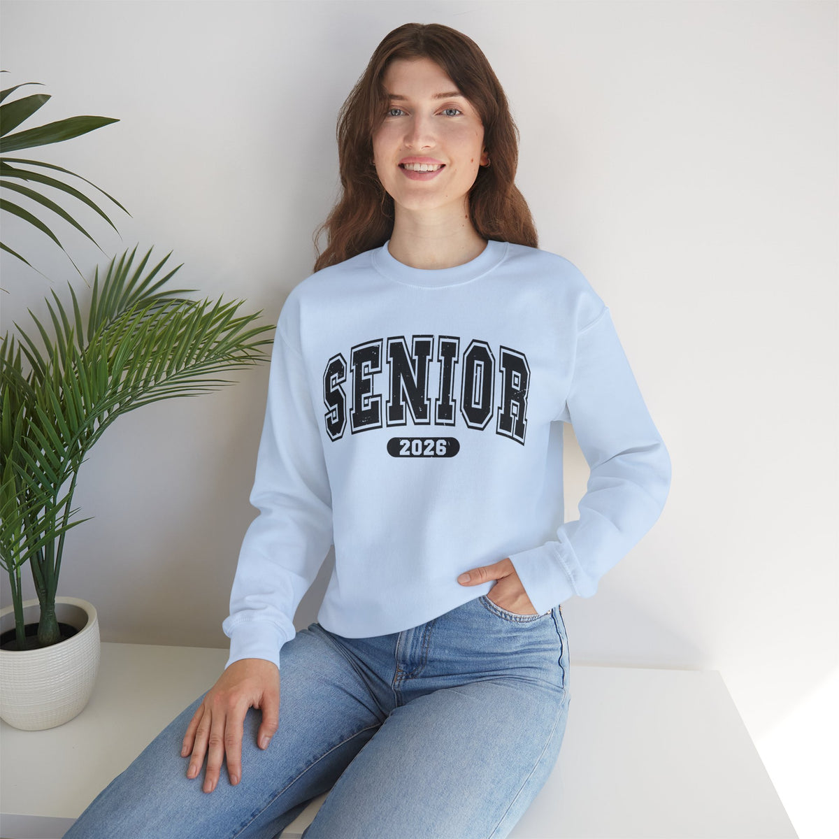 Senior 2026, Varsity – Gildan Heavy Blend | Trendy Women’s and Men's Soft Sweatshirt. Direct to Garment. Printed & Shipped in the USA. Unisex Sizes.