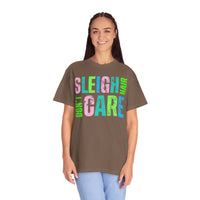 Sleigh Hair Don't Care, Funny Christmas Graphic Tee - Comfort Colors | Trendy Women's T-Shirt. Direct to Garment. Printed & Shipped in the USA. Unisex Sizes.
