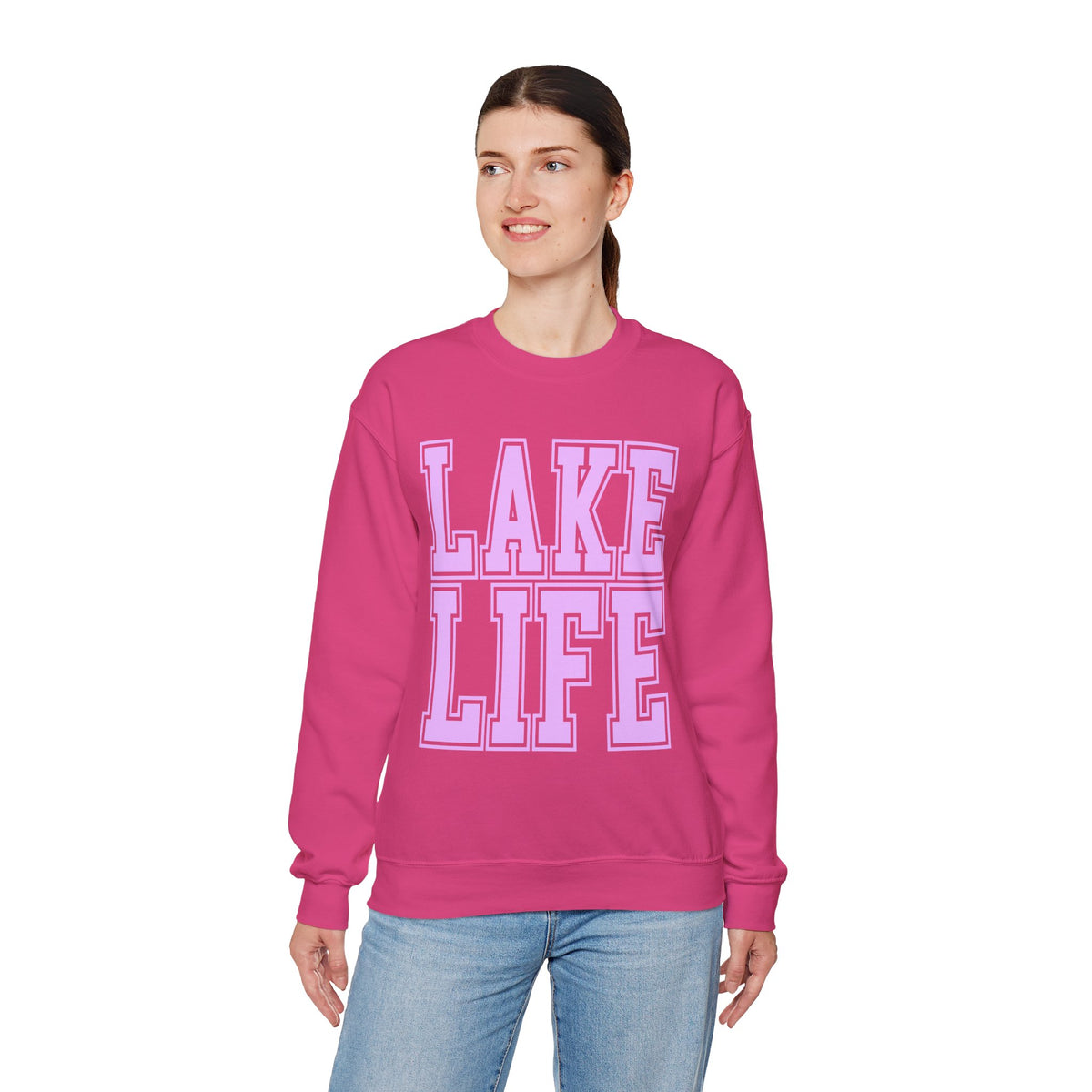 Lake Life – Gildan Heavy Blend | Trendy Men's & Women’s Soft Sweatshirt. Direct to Garment. Printed & Shipped in the USA. Unisex Sizes.