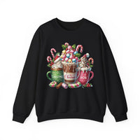 Hot Chocolate Mugs Christmas Hot Cocoa – Gildan Heavy Blend | Trendy Women’s Soft Sweatshirt. Direct to Garment. Printed & Shipped in the USA. Unisex Sizes.