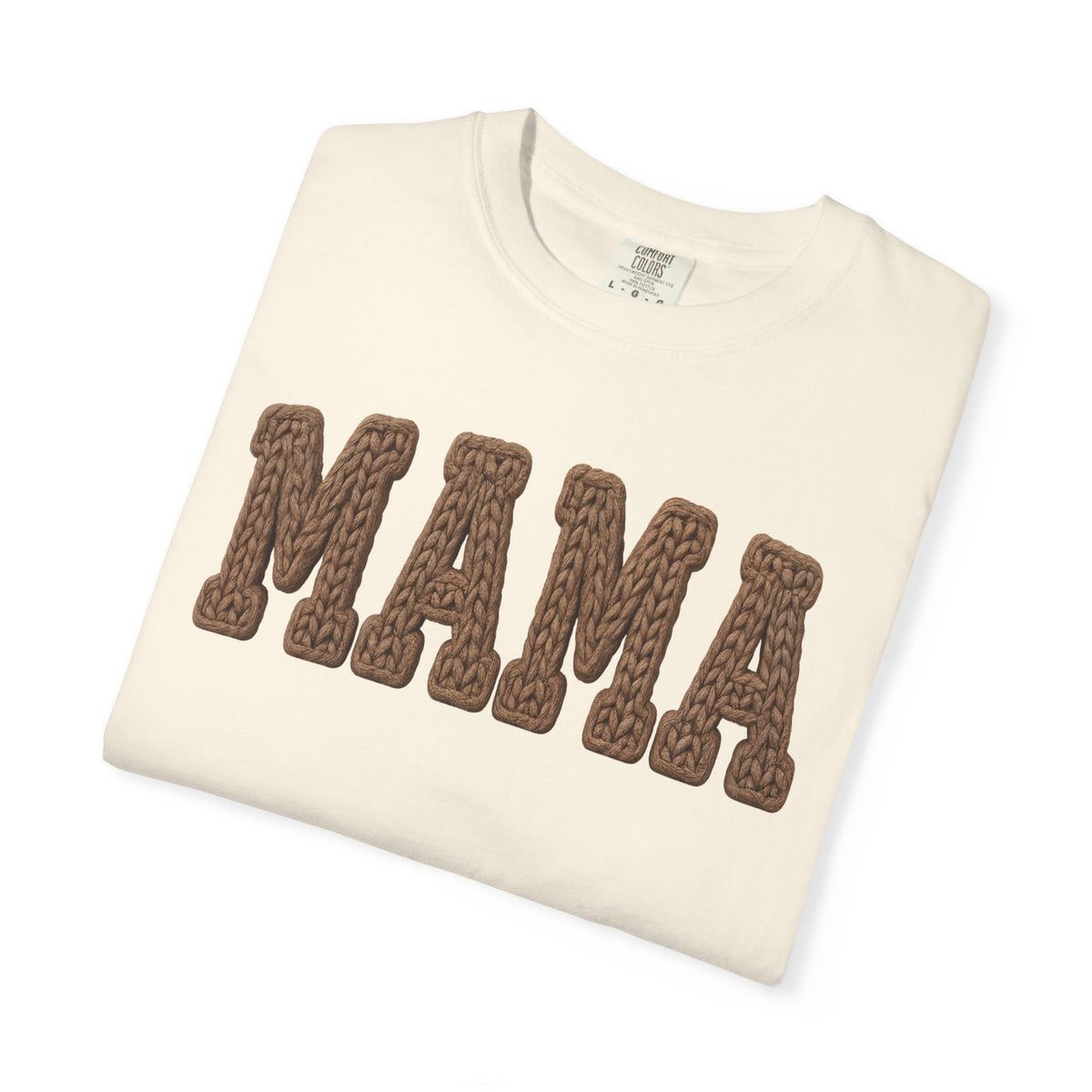 Mama, Faux Knit - Comfort Colors | Trendy Women's T-Shirt. Direct to Garment. Printed & Shipped in the USA. Unisex Sizes.