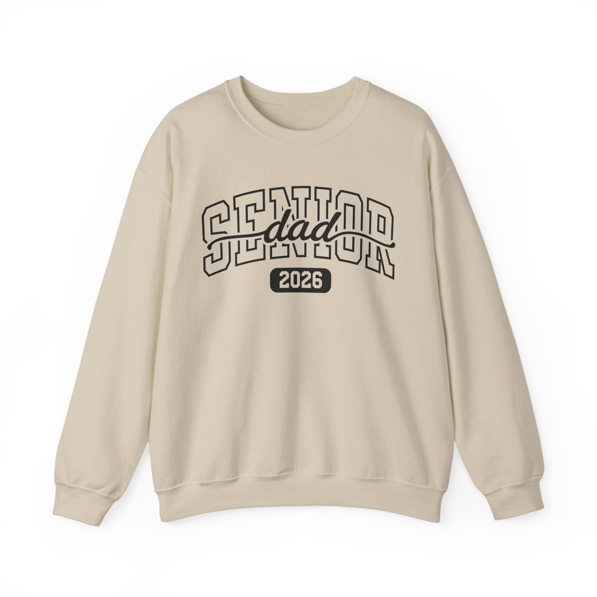 Senior Dad 2026 – Gildan Heavy Blend | Trendy Men's Soft Sweatshirt. Direct to Garment. Printed & Shipped in the USA. Unisex Sizes.