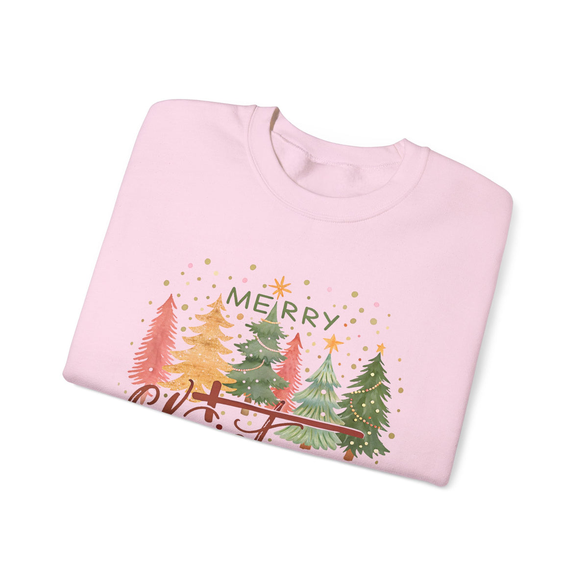 Merry ChrisTmas - Christian Faith – Gildan Heavy Blend | Trendy Women’s Soft Sweatshirt. Direct to Garment. Printed & Shipped in the USA. Unisex Sizes.