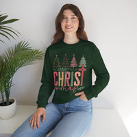 Merry ChrisTmas Christian Faith Graphic – Gildan Heavy Blend | Trendy Women’s Soft Sweatshirt. Direct to Garment. Printed & Shipped in the USA. Unisex Sizes.