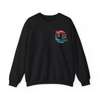 Sun Salt Sand, Beach Sunset - Front & Back Print – Gildan Heavy Blend | Trendy Women’s and Men's Soft Sweatshirt. Direct to Garment. Printed & Shipped in the USA. Unisex Sizes.