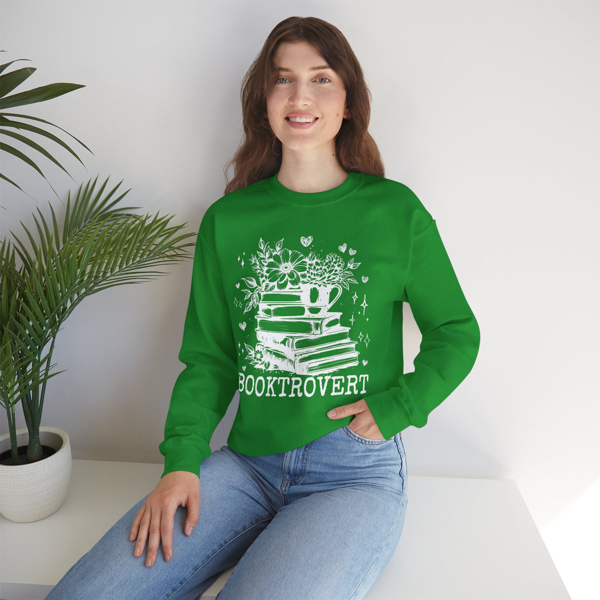 Booktrovert – Gildan Heavy Blend | Trendy Women’s Soft Sweatshirt. Direct to Garment. Printed & Shipped in the USA. Unisex Sizes.
