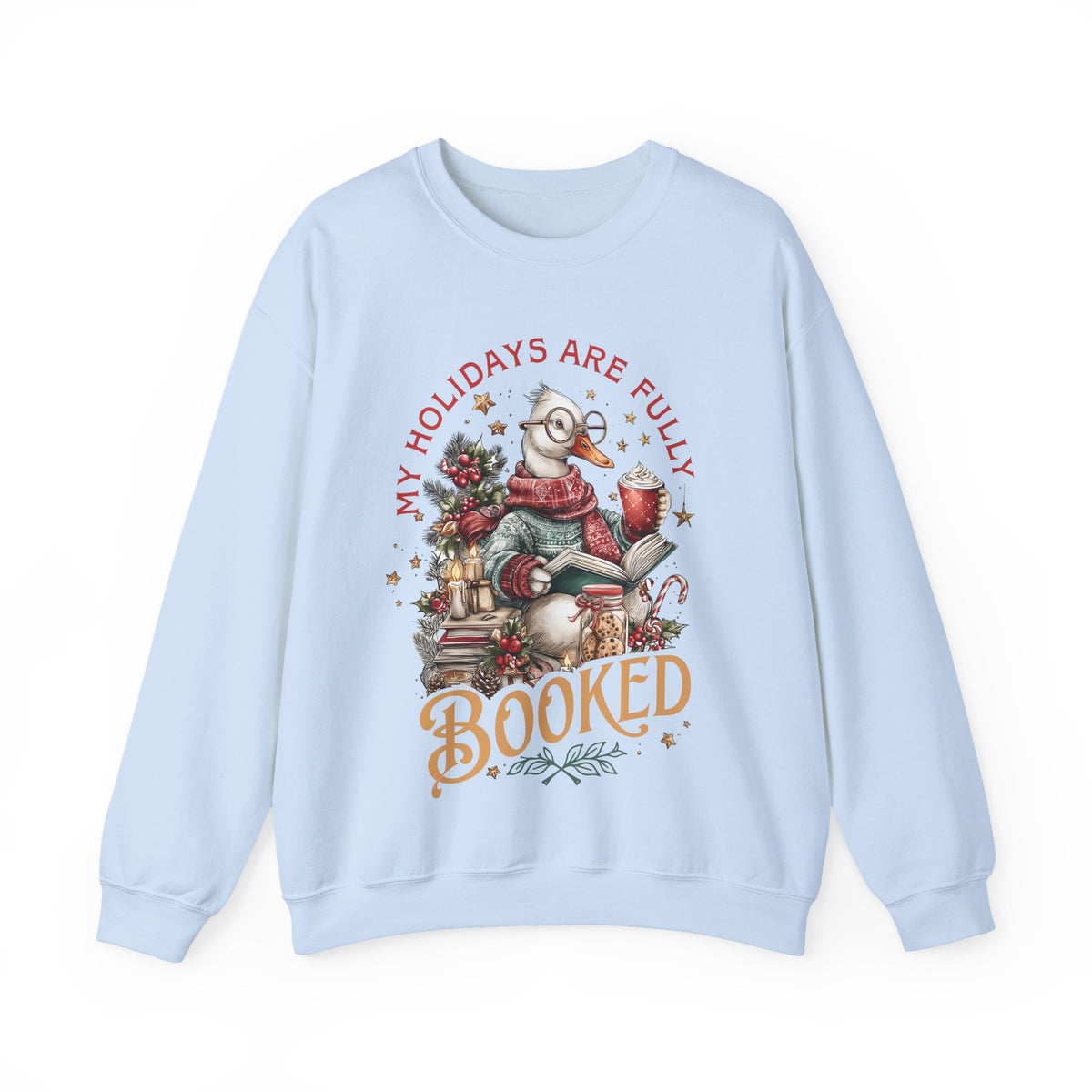 My Holidays are Fluffy and Booked – Gildan Heavy Blend | Trendy Women’s Soft Sweatshirt. Direct to Garment. Printed & Shipped in the USA. Unisex Sizes.