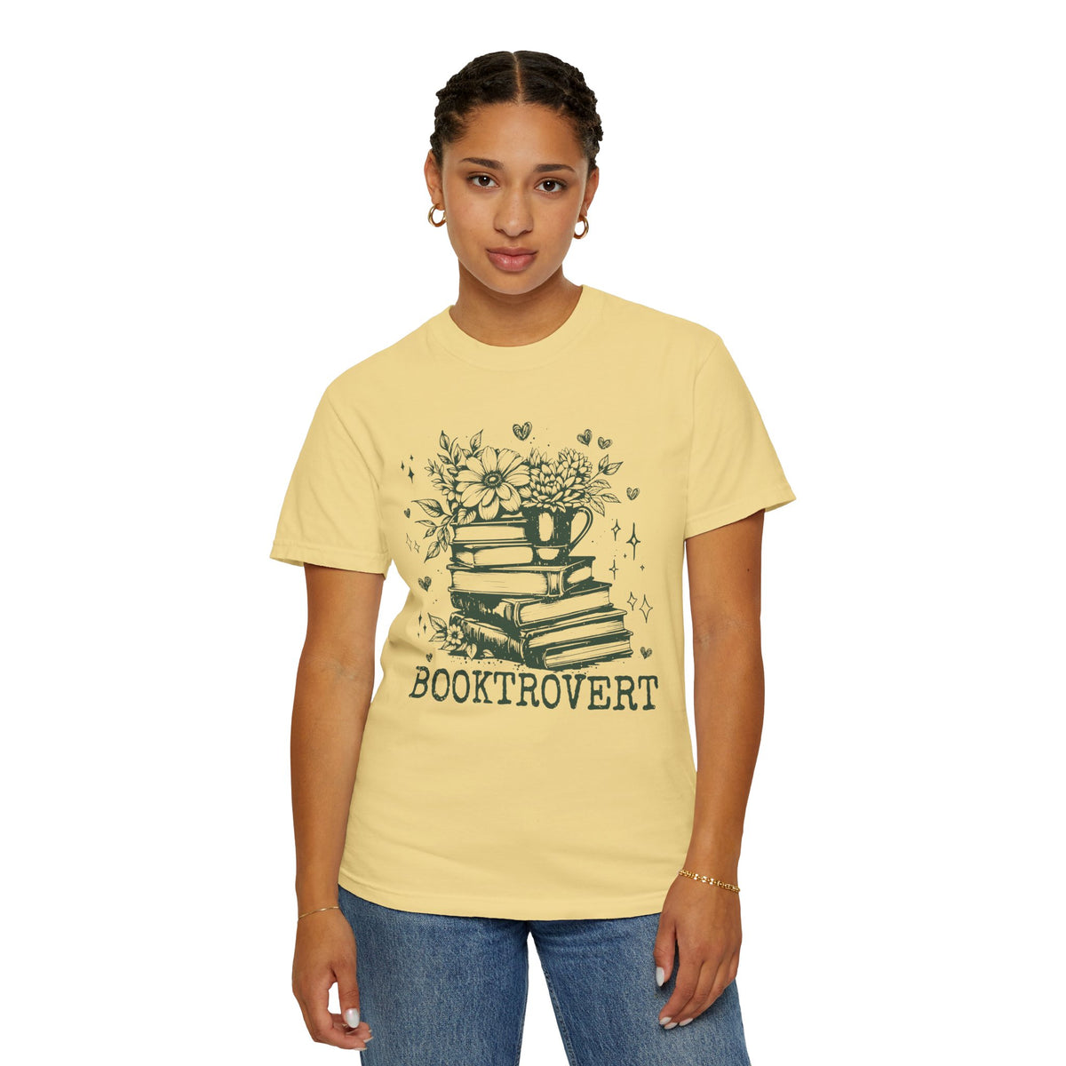 Booktrovert - Comfort Colors | Trendy Women's T-Shirt. Direct to Garment. Printed & Shipped in the USA. Unisex Sizes.