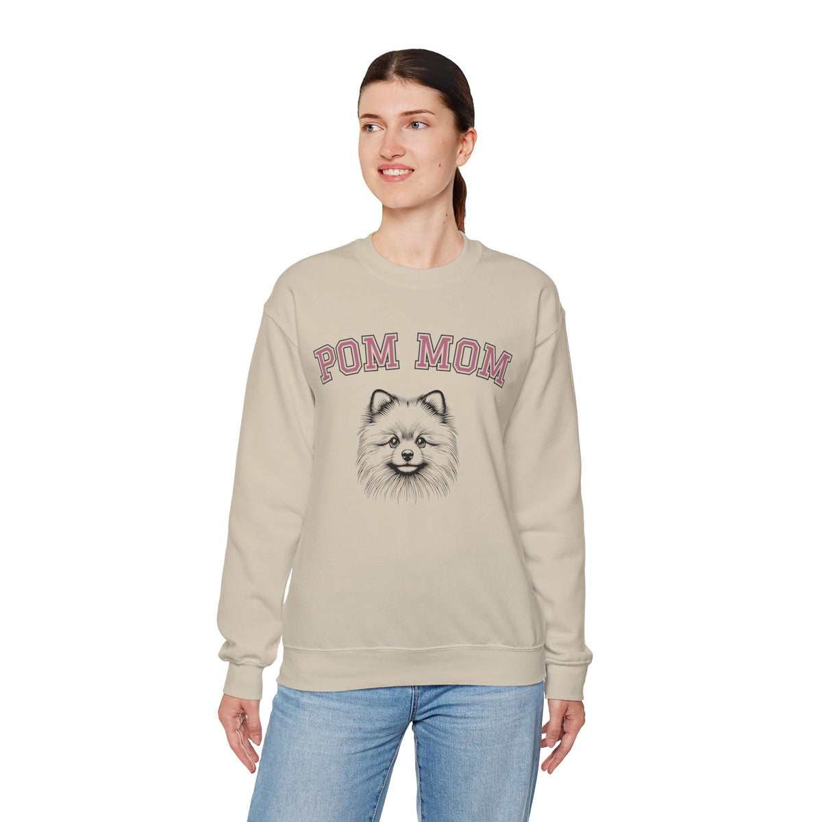 Pom Mom, Varsity – Gildan Heavy Blend | Trendy Women’s Soft Sweatshirt. Direct to Garment. Printed & Shipped in the USA. Unisex Sizes.