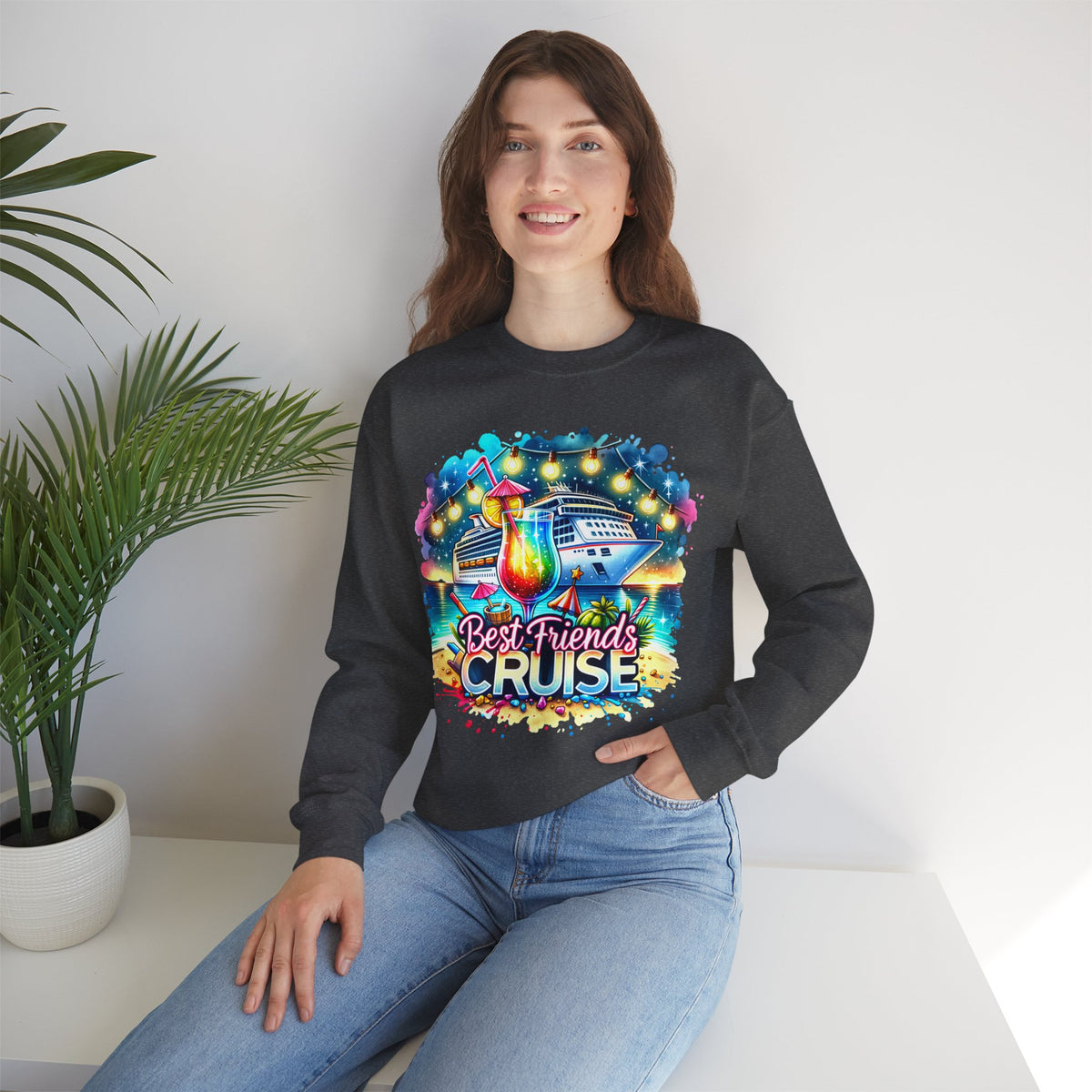 Best Friends Cruise – Gildan Heavy Blend | Trendy Women’s Soft Sweatshirt. Direct to Garment. Printed & Shipped in the USA. Unisex Sizes.