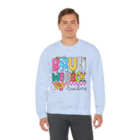 Bruh We Back - Gift For Teachers – Gildan Heavy Blend | Trendy Women’s and Men's Soft Sweatshirt. Direct to Garment. Printed & Shipped in the USA. Unisex Sizes.