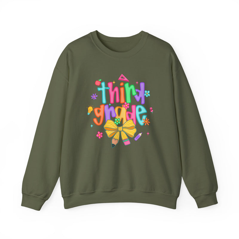 Coquette Third Grade Pencil Bow – Gildan Heavy Blend | Trendy Women’s Soft Sweatshirt. Direct to Garment. Printed & Shipped in the USA. Unisex Sizes.