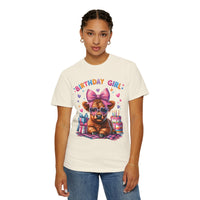 Birthday Girl, Highland Cow - Comfort Colors | Trendy Women's T-Shirt. Direct to Garment. Printed & Shipped in the USA. Unisex Sizes.