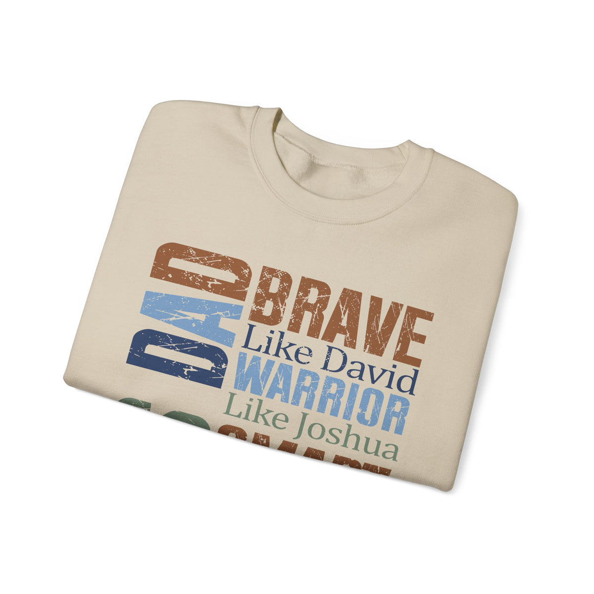 He is Dad: Brave, Warrior, Smart, Wise, Christian Father - Bible Faith – Gildan Heavy Blend | Trendy Men's Soft Sweatshirt. Direct to Garment. Printed & Shipped in the USA. Unisex Sizes.