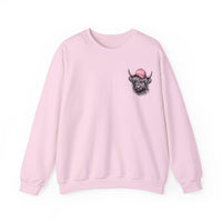 Head Heffa Highland Cow, Front & Back Print – Gildan Heavy Blend | Trendy Women’s Soft Sweatshirt. Direct to Garment. Printed & Shipped in the USA. Unisex Sizes.