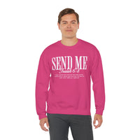 Send Me, Vintage - Faith – Gildan Heavy Blend | Trendy Women’s and Men's Soft Sweatshirt. Direct to Garment. Printed & Shipped in the USA. Unisex Sizes.