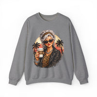 Too Old To Care, Fashionista Grandma – Gildan Heavy Blend | Trendy Women’s Soft Sweatshirt. Direct to Garment. Printed & Shipped in the USA. Unisex Sizes.