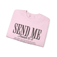 Send Me, Vintage - Faith – Gildan Heavy Blend | Trendy Women’s and Men's Soft Sweatshirt. Direct to Garment. Printed & Shipped in the USA. Unisex Sizes.