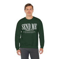 Send Me, Vintage - Faith – Gildan Heavy Blend | Trendy Women’s and Men's Soft Sweatshirt. Direct to Garment. Printed & Shipped in the USA. Unisex Sizes.