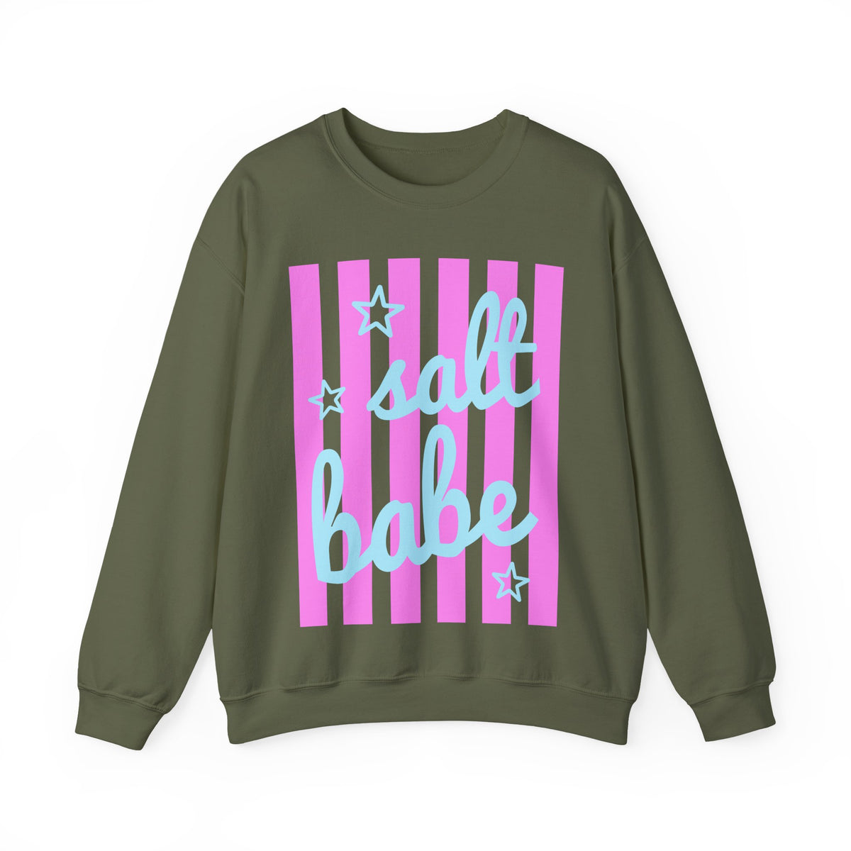 Salt Babe – Gildan Heavy Blend | Trendy Women’s Soft Sweatshirt. Direct to Garment. Printed & Shipped in the USA. Unisex Sizes.