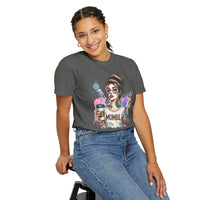 Cool Mombie with Coffee Peace Tattoo - Comfort Colors | Trendy Women's T-Shirt. Direct to Garment. Printed & Shipped in the USA. Unisex Sizes.