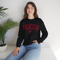 Taken - Varsity – Gildan Heavy Blend | Trendy Women’s Soft Sweatshirt. Direct to Garment. Printed & Shipped in the USA. Unisex Sizes.