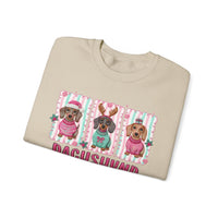 Dachshund Through the Snow – Gildan Heavy Blend | Trendy Women’s Soft Sweatshirt. Direct to Garment. Printed & Shipped in the USA. Unisex Sizes.