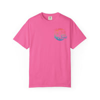 Sun Salt Sand, Beach Sunset - Front & Back Print - Comfort Colors | Trendy Women's and Men's T-Shirt. Direct to Garment. Printed & Shipped in the USA. Unisex Sizes.